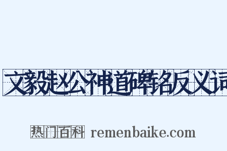 文毅赵公神道碑铭反义词是什么意思的图片